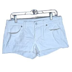 Madewell Women 29 White Denim Fray Raw Hem Stretch Denim Jean Shorts